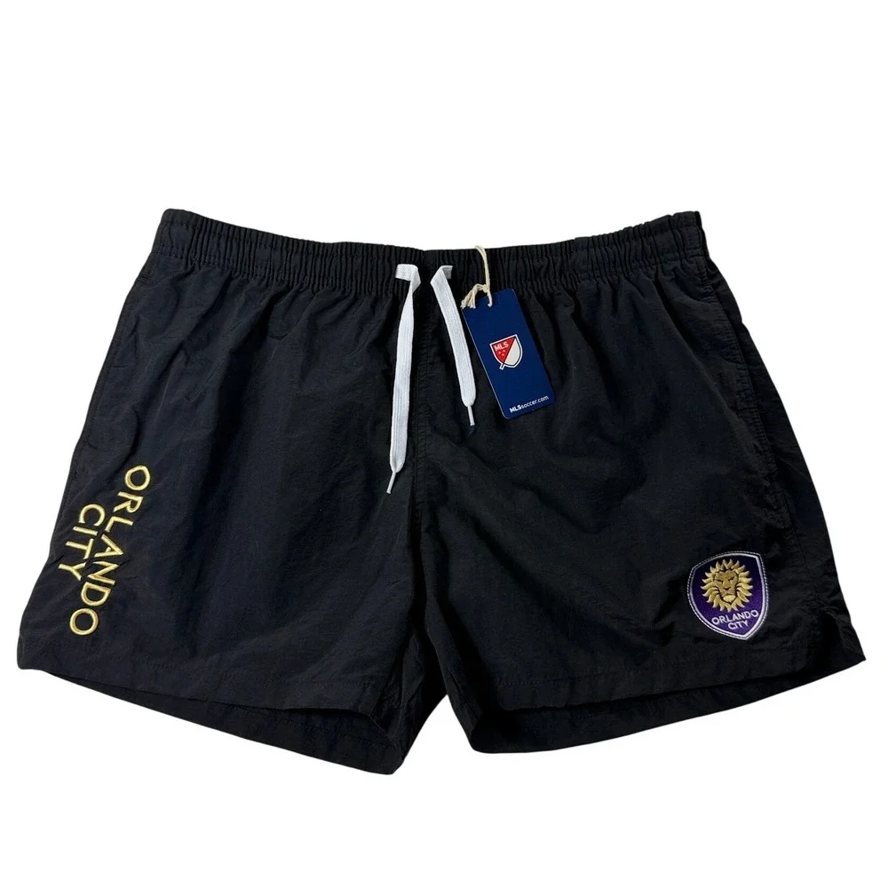 MLS Orlando City SC Mens Swim Trunks Black Sz XL Soccer Board Shorts UPO5187 NWT